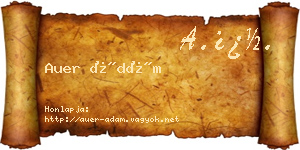 Auer Ádám névjegykártya