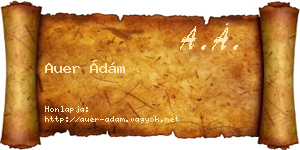 Auer Ádám névjegykártya